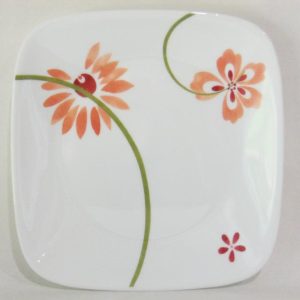 NEW Corelle PRETTY PINK Square Floral 6 1/2 BREAD Appetizer DESSERT PLATE