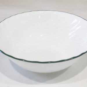 *NRM CORELLE Impressions CALLAWAY 1-Qt SERVING BOWL 8 1/2 Fluted Ivy Green Rim