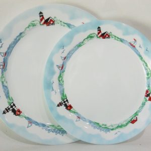 NEW Corelle OUTER BANKS >Choose: DINNER or LUNCH PLATE Lighthouse Nautical Sea