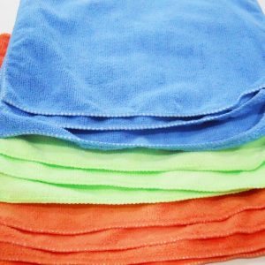 10-pc Colorful MICROFIBER Cleaning Cloths Dishcloths 12x12 Orange Blue Green