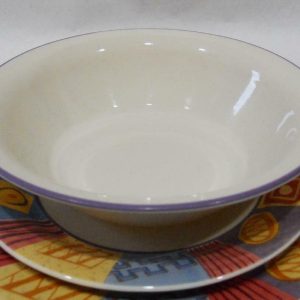 1 Corelle TRIBAL Sandstone 18-oz SOUP BOWL Cereal Salad *African Purple Rim