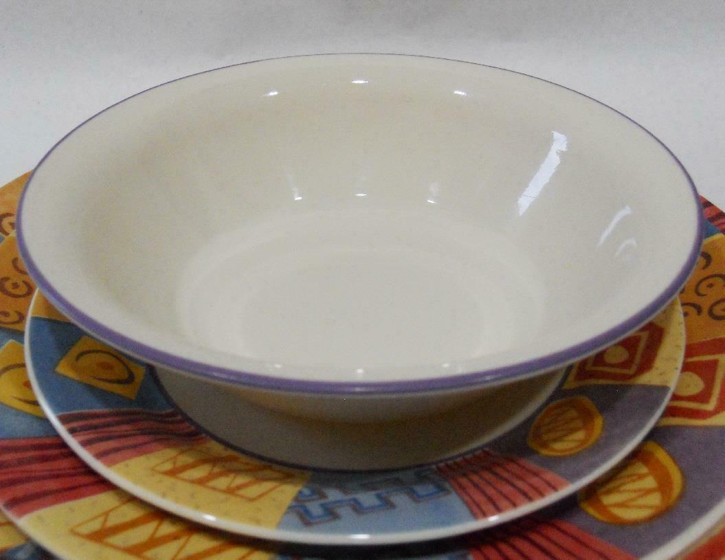 1 Corelle TRIBAL Sandstone 18-oz SOUP BOWL Cereal Salad *African Purple Rim
