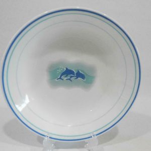 EUC Corelle OCEAN DANCE 20-oz PASTA Stew BOWL Blue Green Sea Playful Dolphins