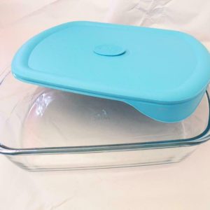 8212 PYREX Pro Deluxe RECTANGULAR 12 Cup / 3 Qt DISH & COVER *Turquoise Blue