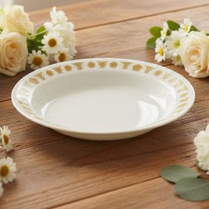 1 CORELLE Corning BUTTERFLY GOLD 15-oz Soup BOWL 8.5 Flat Rimmed Plate Floral