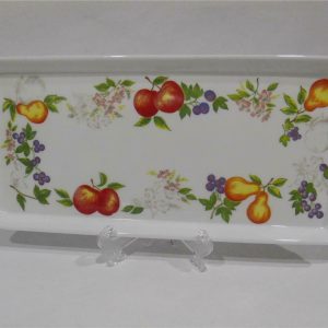Corelle CHUTNEY Melamine Plastic TIDBIT TRAY Serving 15x6 Fruit Orchard Harvest
