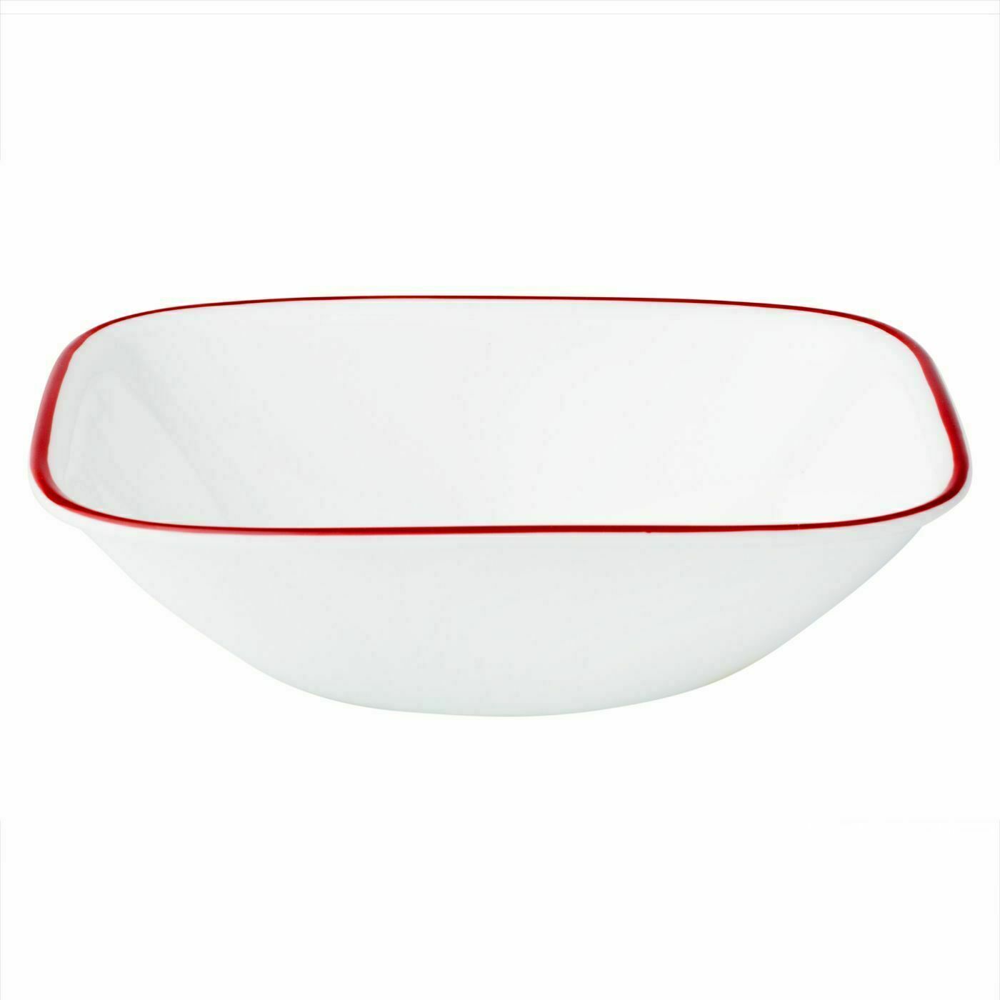 NEW Corelle RED RIM Square 10-oz DESSERT BOWL Fruit Splendor Chelsea Kyoto Leaves - Image 3