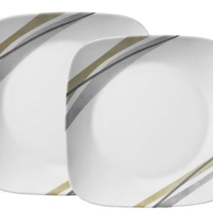 Corelle BOUTIQUE Square MURET Choose: DINNER or LUNCH PLATE Brown Grey Black