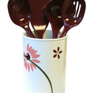 5-pc PRETTY PINK Corelle UTENSIL HOLDER Melamine SPOON SPATULA LADLE