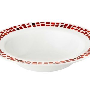 1 Corelle PRECIOUS COLORS 28-oz RUBY RED 10 3/4 ENTREE BOWL Pasta *MOSAIC TILES