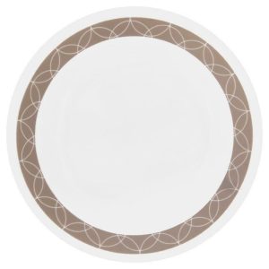 1 Corelle SAND SKETCH 6 3/4 BREAD PLATE *White Taupe Tan Intertwining Spheres