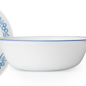 1 NEW Corelle CORNFLOWER 18-oz SOUP CEREAL BOWL 6 1/4 Blue Rim Vitrelle Glass