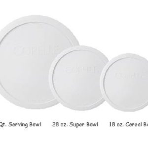 Corelle White Plastic BOWL COVERS Choice of: 1 Qt. 28-oz. 18-oz. Grab It. Petite