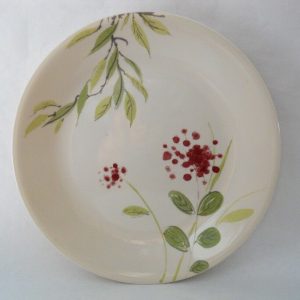 1 Corelle WINE BERRIES Sandstone 8 1/2 LUNCH Luncheon SALAD Plate *Red Green GUC