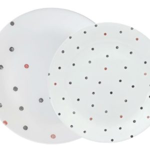 1 Corelle VIVE POLKA DOTTIE Choose: DINNER or LUNCH PLATE *Gray Black Red Dots