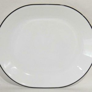 NEW Corelle BLACK RIM SERVING PLATTER *Cafe. City Block. Noir. Urban. Getaway