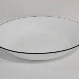 Corelle BLACK RIM 20-oz PASTA BOWL Shallow Soup *Cafe. Simple. Mosaic. Lyrics
