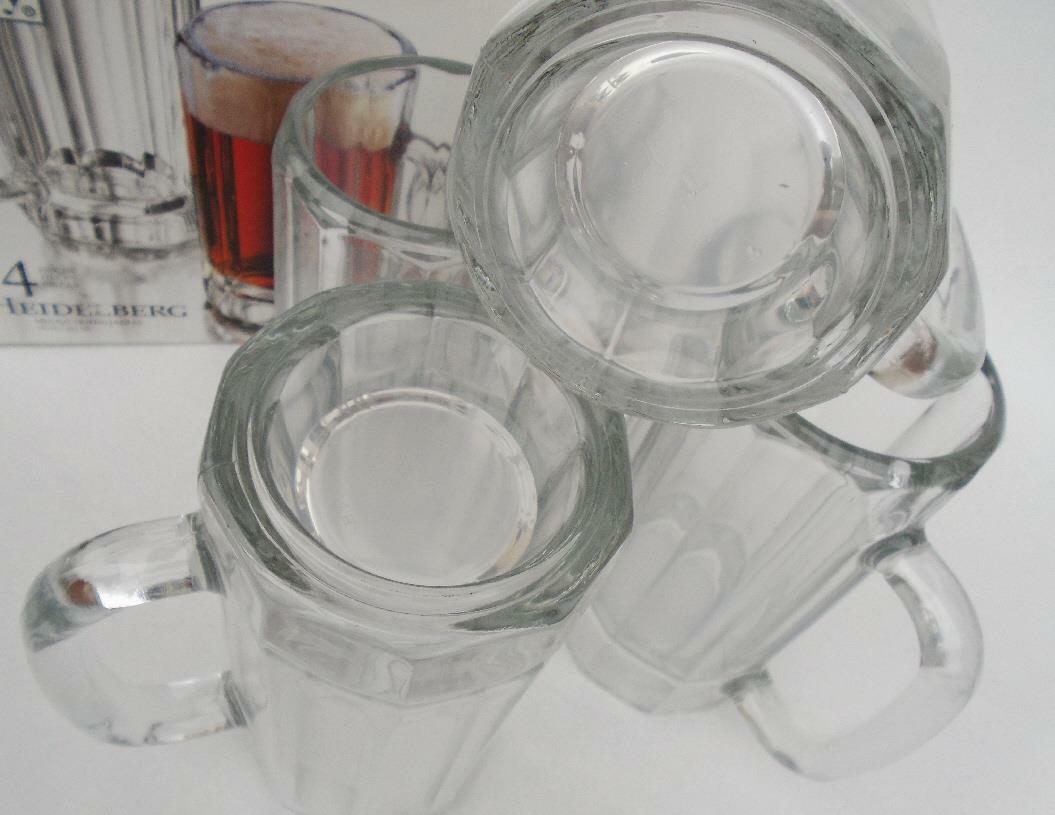 4 Libbey 16-oz HEIDLEBERG MUGS Beer Bar Glasses *Thick Heavy Weighted Base NIB - Image 2