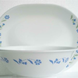 Corelle SPRING BLUE *Choose SERVING PLATTER or 1 Qt BOWL Daisy Floral Leaves