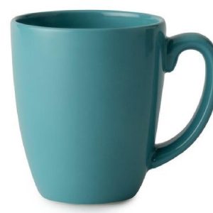 Corelle Livingware TURQUOISE TEAL Santorini / Garden Lace 11-oz STONEWARE MUG Cup