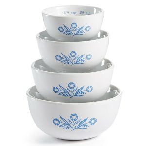 NEW 4-pc CorningWare CORNFLOWER BLUE Stoneware MEASURING PREP BOWL SET