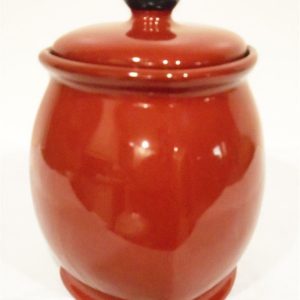*New 26.5-oz Corelle HEARTHSTONE CHILI RED CANISTER Black Interior 6 BRICK