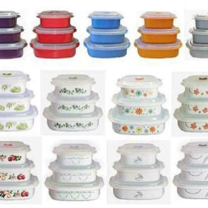 Corelle Calypso 6pc Plastic MICROWAVE COOKWARE Set VENT Lids *PICK Your PATTERN