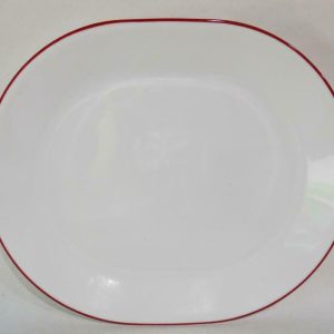 NEW Corelle RED RIM SERVING PLATTER *Cafe Crimson Bandhani Fusion Prairie Cordoba