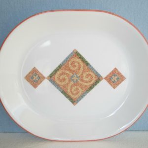 Corelle SAND ART Southwest 12 SERVING PLATTER Aztech Traditional DIAMOND Scroll