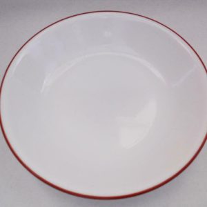Corelle GYPSUM Sandstone 18-oz SOUP Cereal BOWL 7 1/4 Burgundy Maroon RED RIM
