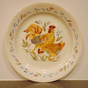 1 Corelle SANDSTONE COUNTRY MORNING Rooster 9 LUNCH Salad PLATE *Flat Rim NEW