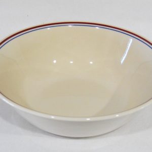 Corelle ABUNDANCE Sandstone 1-Qt SERVING BOWL *Country Morning Blue Red Bands