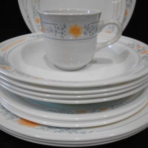 ❤️ 16-pc Corelle APRICOT GROVE DINNERWARE SET w/ Dinner Lunch Plates Flat Bowls Cups