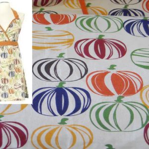 Harvest Kitchen Gourds PUMPKIN APRON Form Fitting Cotton THANKSGIVING Cook