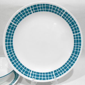 NEW Corelle AQUA TILES 10.25 DINNER PLATE Mosaic Turquoise Teal Blue Green