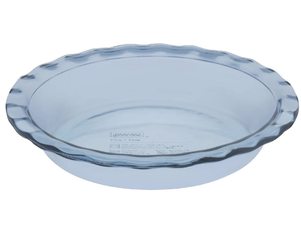 New PYREX Easy Grab ATLANTIC BLUE 11-1/4 Scalloped Rim PIE PLATE Quiche Multi Dish