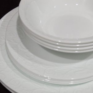 12-pc Corelle BELLA FAENZA Dinnerware Set Embossed Floral *Free 1-Qt Bowl w/2 Set Purchase
