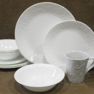 ❤️ New 17-pc CORELLE Boutique BELLA FAENZA Dinnerware Set w/ MUGS & SERVING BOWL