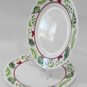 2 Corelle BIRDS & BOUGHS 8.5 LUNCH PLATES Christmas Red Cardinals Holiday