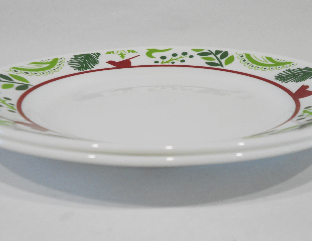 2 Corelle BIRDS & BOUGHS 8.5 LUNCH PLATES Christmas Red Cardinals Holiday - Image 4
