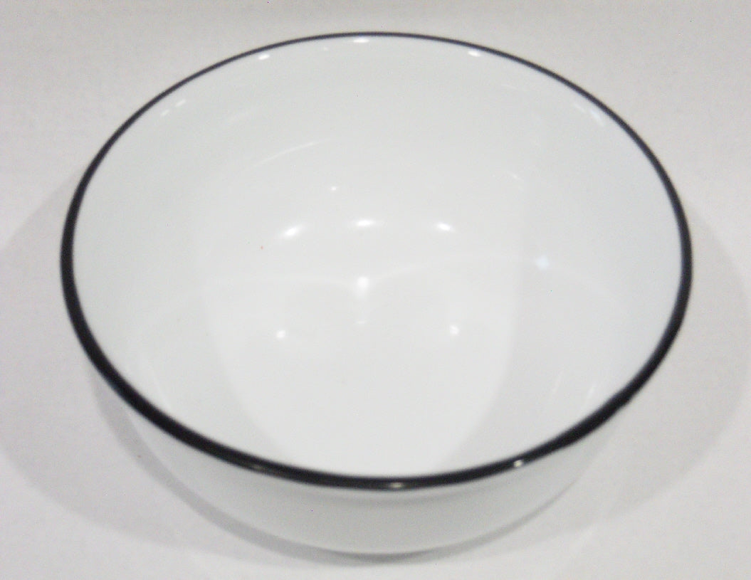 Corelle BLACK Rim 16-oz SOUP BOWL Cereal Salad *Woodland Leaves ~ City Ribbon - Image 3