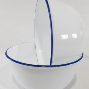2 BLUE Band CORELLE 28-oz SUPER SOUP BOWLS Bright Brilliant Breathtaking Navy