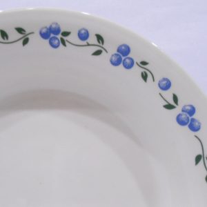 NRM Corelle BLUEBERRY BOUQUET 15-oz BOWL Flat Rim SOUP Plate PASTA Sandstone