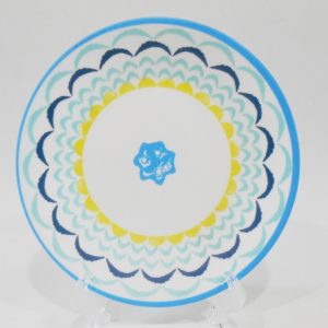 1 Corelle BOHO DAYDREAM 6 3/4 Appetizer BREAD PLATE Yellow Blue Teal Florets