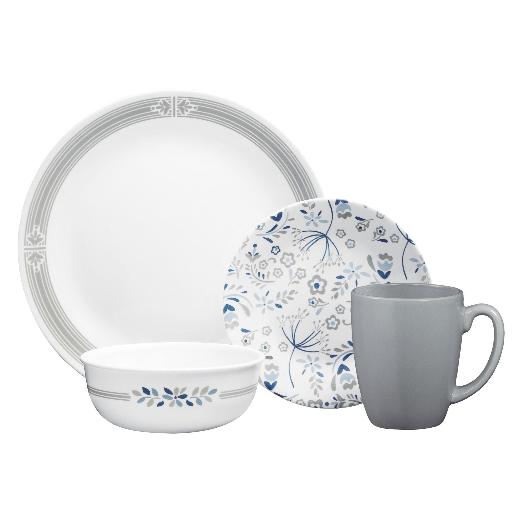 Corelle PRAIRIE GARDEN 16-oz SOUP Cereal BOWL **Choose: RED or GRAY Floral Motif - Image 7