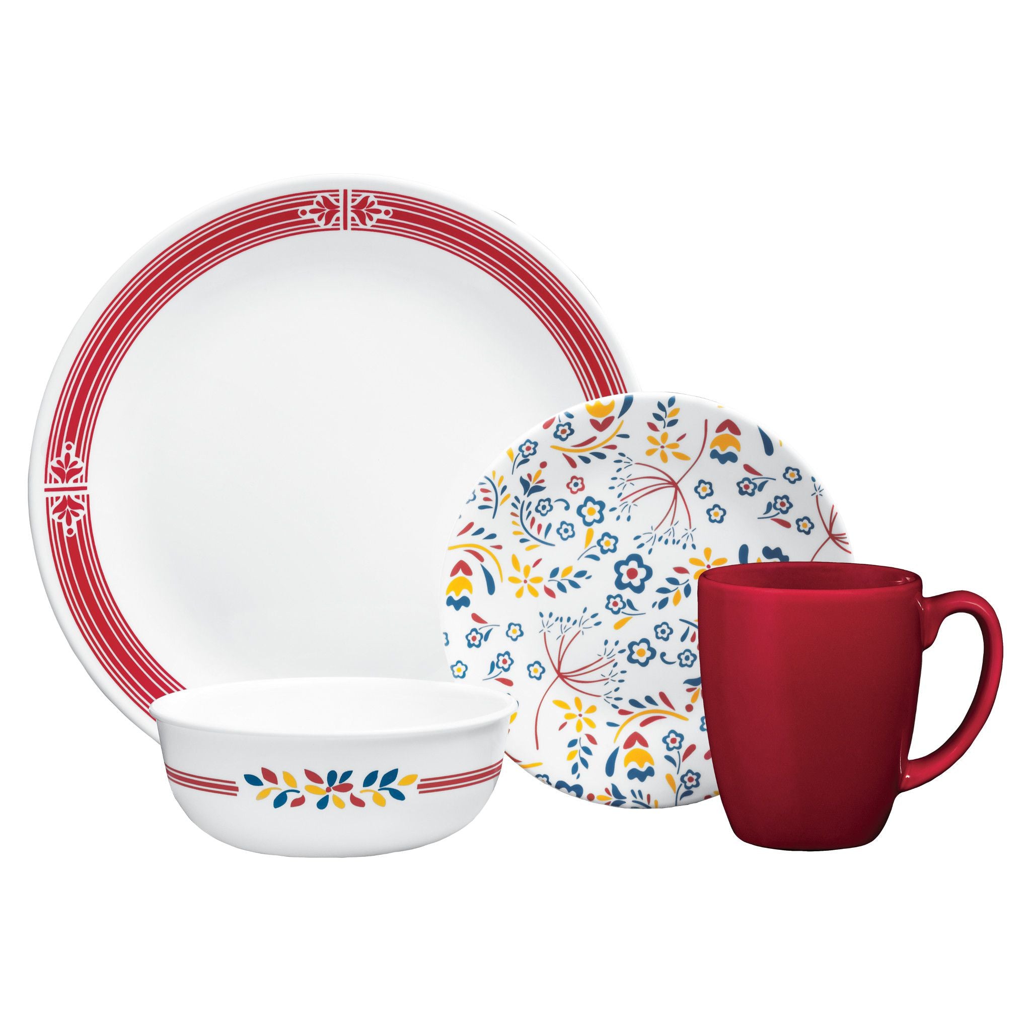 Corelle PRAIRIE GARDEN 16-oz SOUP Cereal BOWL **Choose: RED or GRAY Floral Motif - Image 5