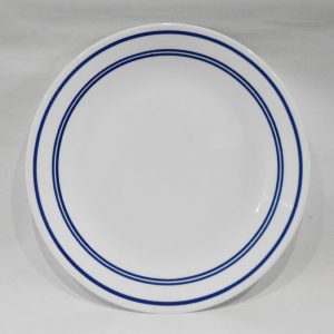 1 Corelle CLASSIC CAFE BLUE BANDS 10.25 DINNER PLATE Triple Cobalt Navy Stripes