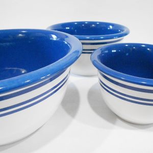 NEW 3-pc Corelle CLASSIC CAFE BLUE Stoneware MIXING & SERVING BOWL SET