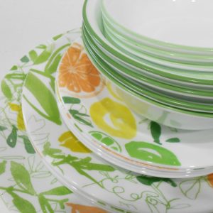 ❤️ 20-pc CORELLE Contemporary Fruit DINNERWARE SET Citrus & Foliage Lemon Lime Orange