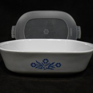 CORNING Anniversary 1.5-Qt CORNFLOWER BLUE Stoneware Baker *CASSEROLE & COVER